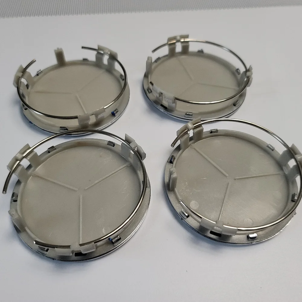 4 Blue Carbon Fiber WHEEL CENTER HUB CAPS EMBLEM FITS MERCEDES BENZ 75MM/3INCH - Picture 5 of 5